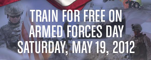 Veterans, Service people, and Family train for FREE on Armed Forces Day, May 19th!